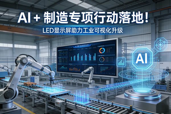 AI+制造專項(xiàng)行動落地！維康國際LED顯示屏助力工業(yè)可視化升級